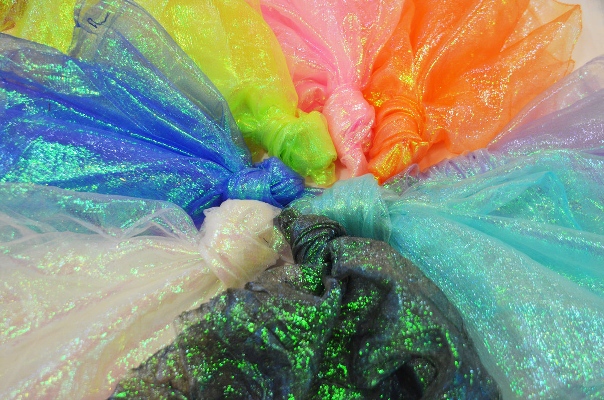 Crush Iridescent Organza Fabric | Crush Pearl Organza | 40" Wide | Crush Holographic Organza Fabric | Costume, Decoration, Apparel, Cosplay, Dance Wear Fabric mytextilefabric