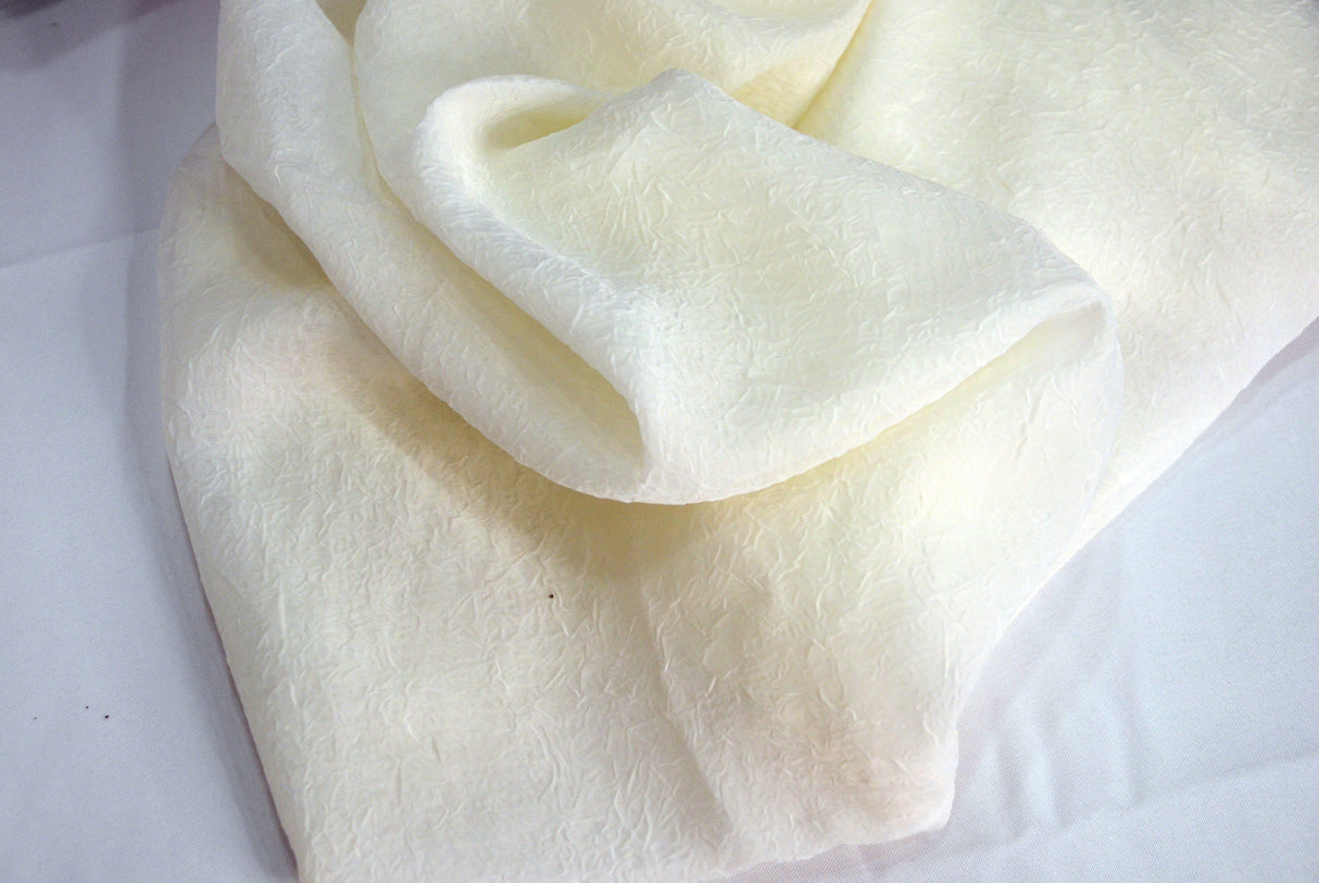 IFR Crush Sheer Voile Fabric | Crush Voile Drapery | 108" Wide | White Ivory & Champagne | Fabric mytextilefabric