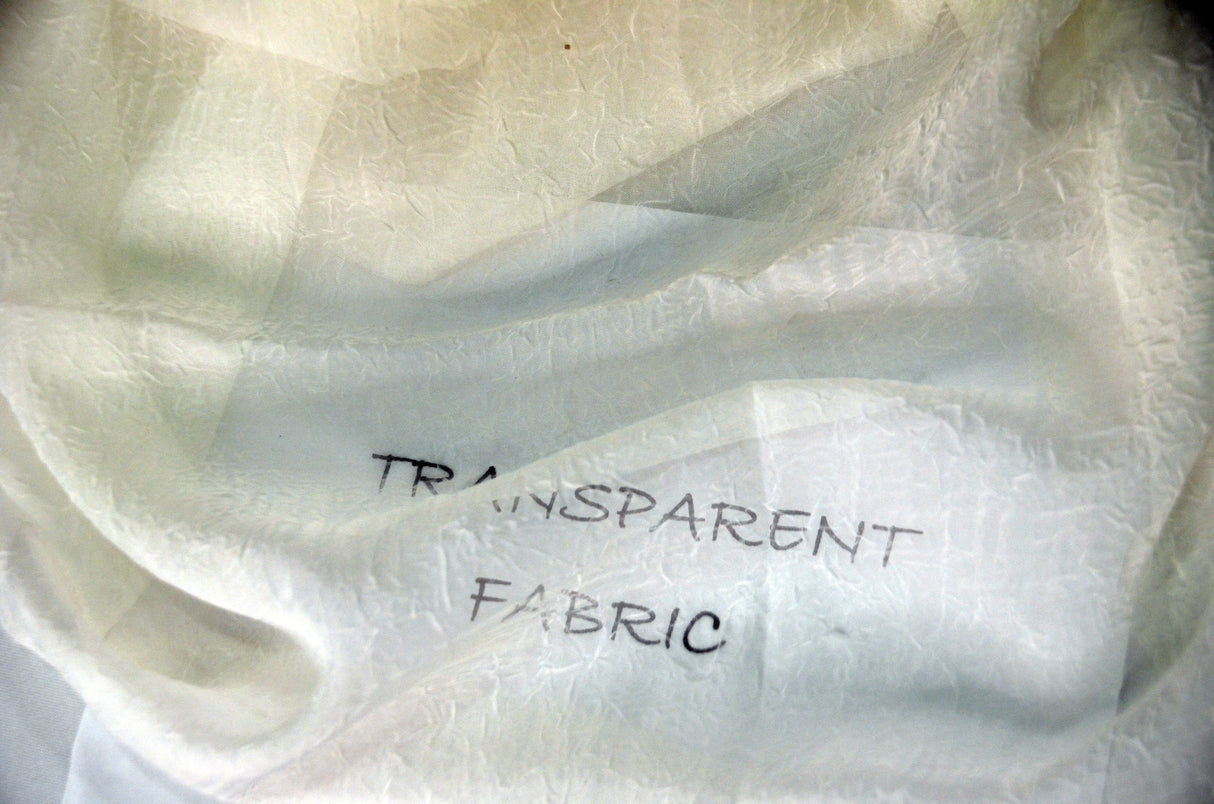IFR Crush Sheer Voile Fabric | Crush Voile Drapery | 108" Wide | White Ivory & Champagne | Fabric mytextilefabric