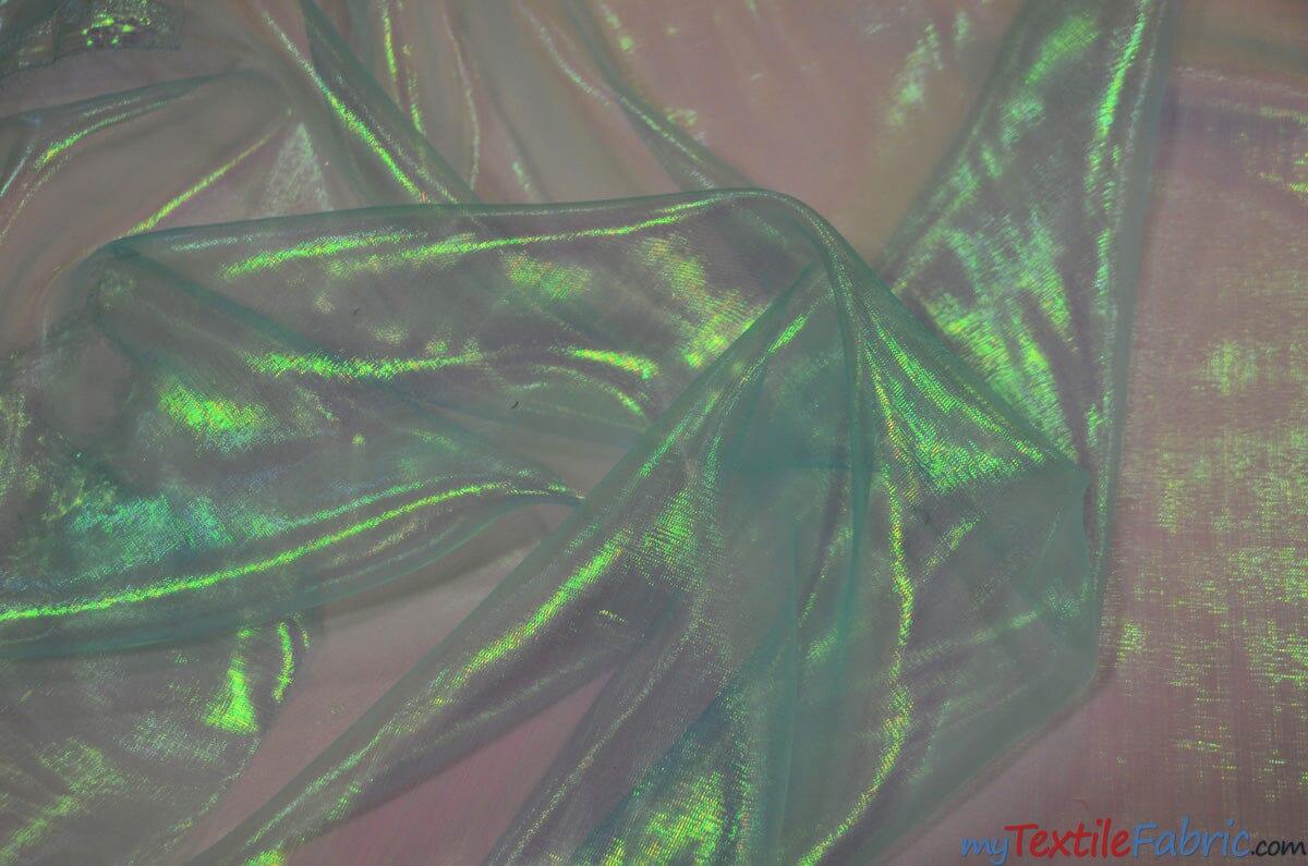 Iridescent Organza Fabric | Pearl Organza | 60" Wide | Holographic Organza Fabric | Costume, Decoration, Apparel, Cosplay, Dance Wear, Draping, Curtain | Fabric mytextilefabric