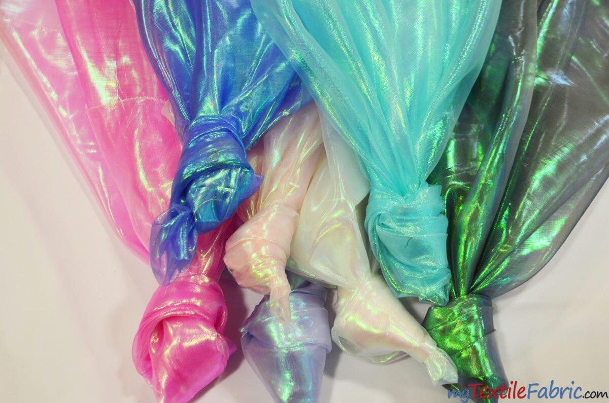 Iridescent Organza Fabric | Pearl Organza | 60" Wide | Holographic Organza Fabric | Costume, Decoration, Apparel, Cosplay, Dance Wear, Draping, Curtain | Fabric mytextilefabric
