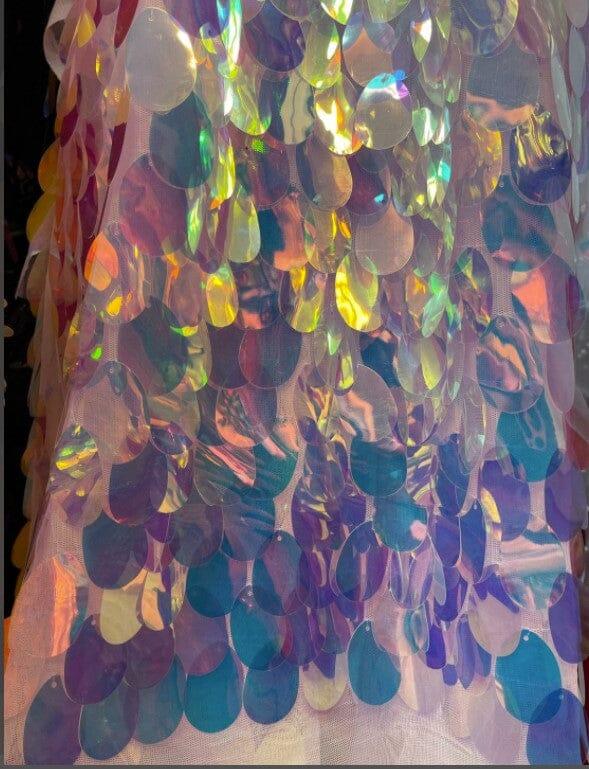Jumbo Paillettes Sequins | Iridescent Jumbo Sequins Fabric | 52" Wide | My Textile Fabric