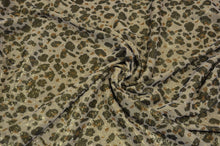 Load image into Gallery viewer, Animal Stretch Glimmer Knit Fabric | Cheetah | Leopard | Tiger | 2 Way Stretch | 56&quot; Wide | Metallic Glitter Spandex Knit Fabric | Fabric mytextilefabric Yards Leopard Animal Print 
