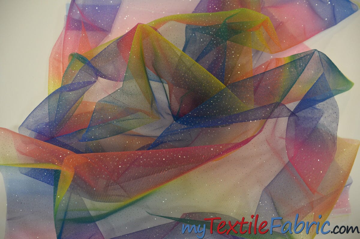 Light Blue Tulle Fabric - Glitter - Roll 6 x 10 Yards