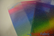 Load image into Gallery viewer, Rainbow Tulle Glitter Fabric | LGBT Fabric | 60&quot; Wide | Multi Color Tulle with Sparkling Glitter | Great for Costumes, Tutu&#39;s, Wings, Dresses, Costume Fabric mytextilefabric 
