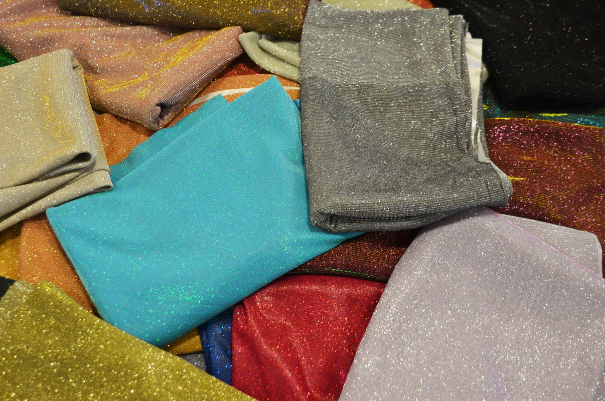 Stretch Glimmer Knit Fabric | 2 Way Stretch | 56" Wide | Metallic Glitter Spandex Knit Fabric | Fabric mytextilefabric