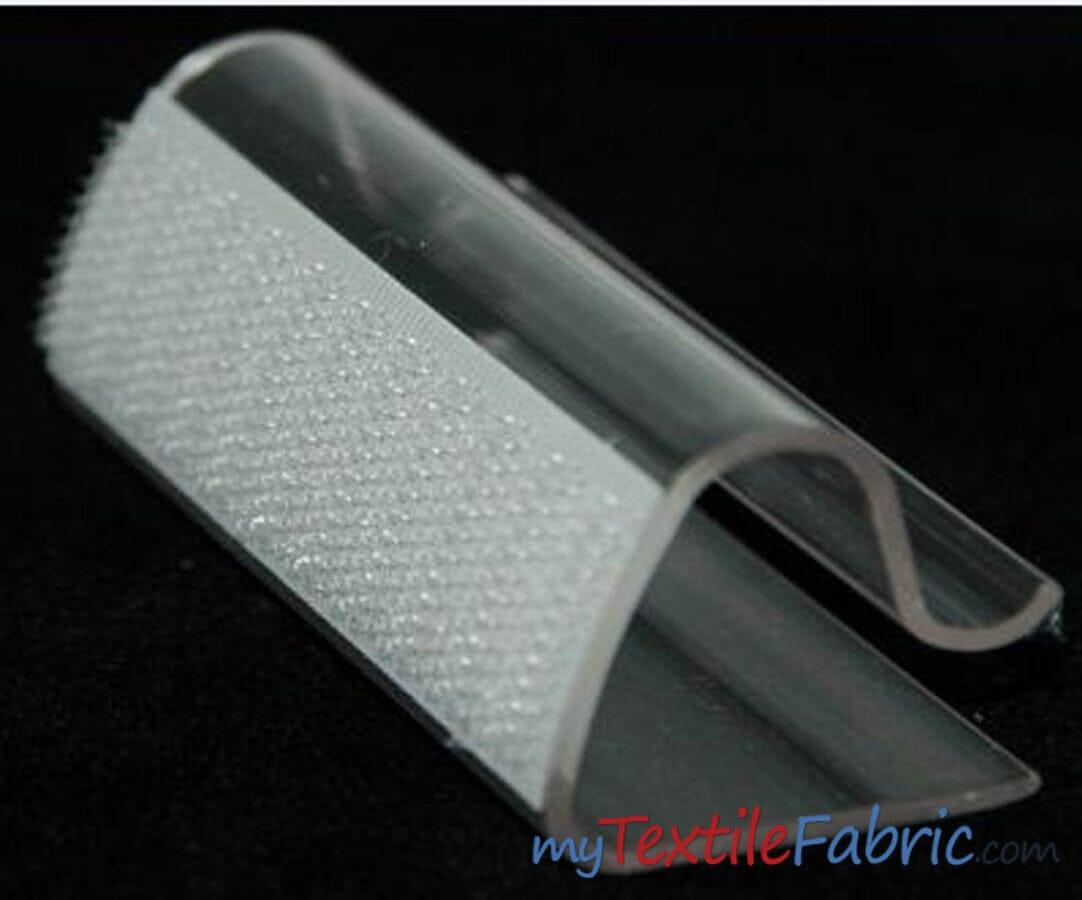 Velcro Table Clips for Skirts | Table Clips for Wood and Plastic Tables | Clear Durable and Velcro Attached | newtextilefabric Small Variable Clip