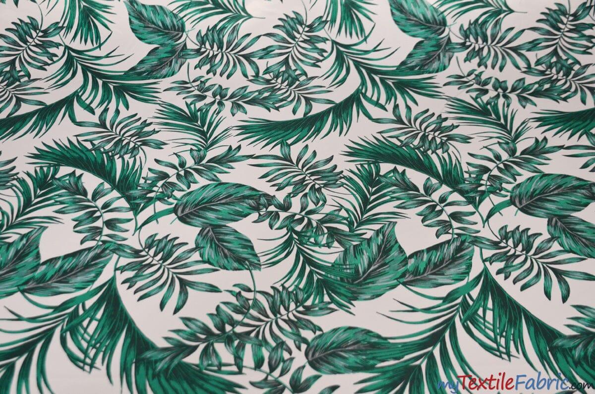 Tropical Paradise Satin Print | Dull Satin Print | 58/60" Wide | 2 Colors | Tropical Banana Print Fabric | My Textile Fabric