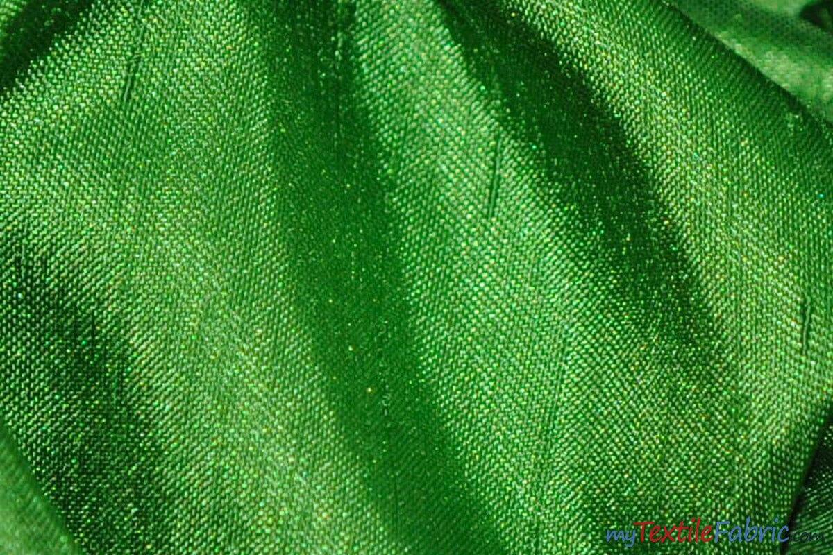Shantung Satin Fabric | Satin Dupioni Silk Fabric | 60" Wide | Multiple Colors | Continuous Yards | Fabric mytextilefabric Yards Apple Green