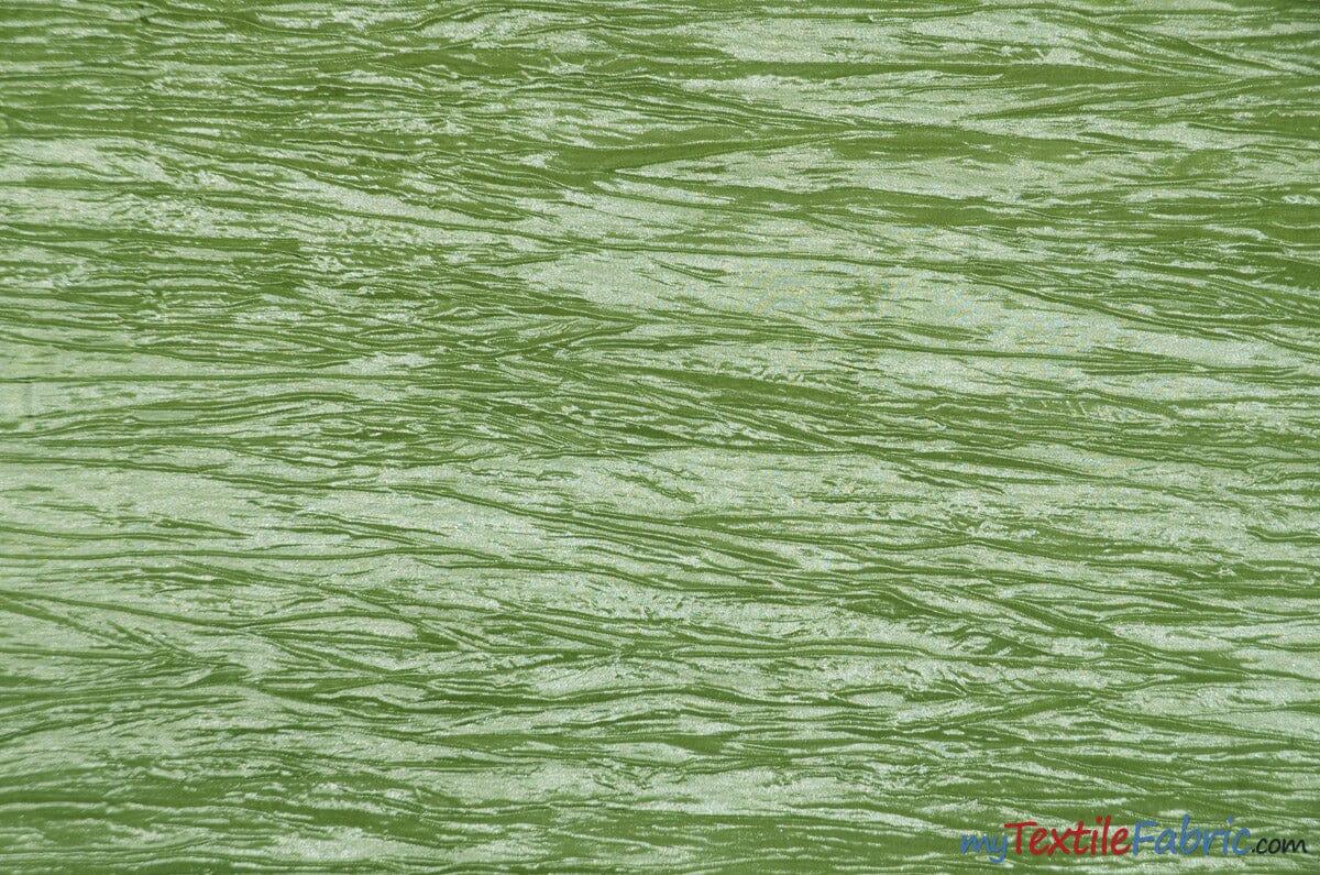 Crease Taffeta Fabric | Crush Taffeta | 52" Wide | Continuous Yards | Multiple Colors | Fabric mytextilefabric Yards Apple Green