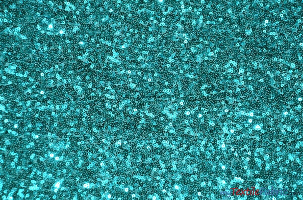 Glitz Mesh Sequins Fabric | 3mm Glitter Sequins | 52" Wide | Multiple Colors | Fabric mytextilefabric Yards Aqua