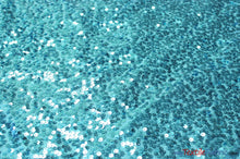 Load image into Gallery viewer, Sequins Taffeta Fabric by the Yard | Glitz Sequins Taffeta Fabric | Raindrop Sequins | 54&quot; Wide | Tablecloths, Runners, Dresses, Apparel | Fabric mytextilefabric Yards Aqua 

