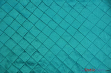 Load image into Gallery viewer, Taffeta Pintuck Fabric | 2&quot;x2&quot; Diamond | Diamond Taffeta Fabric | 54&quot; Wide | Multiple Colors | Fabric mytextilefabric Yards Aqua 
