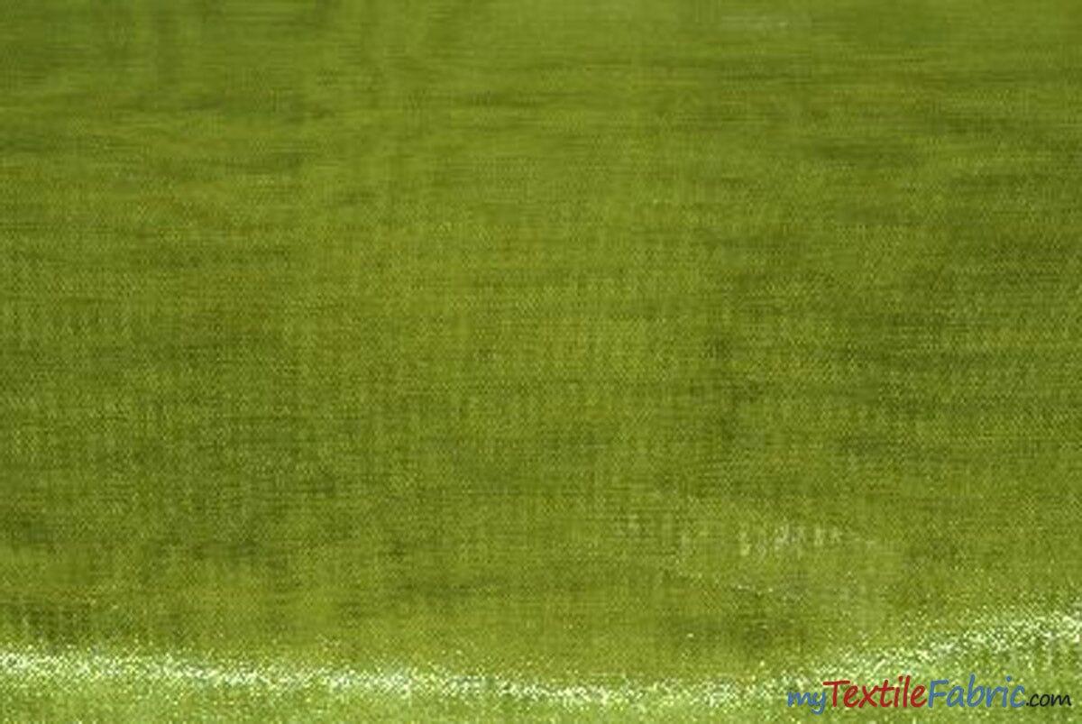 Crystal Organza Fabric | Sparkle Sheer Organza | 60" Wide | Continuous Yards | Multiple Colors | Fabric mytextilefabric Yards Avocado