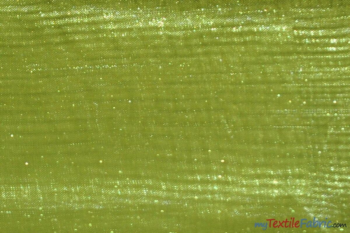 Soft and Smooth Mirror Organza Fabric | 60" Wide | Continuous Yards | Multiple Colors | Fabric mytextilefabric Yards Avocado