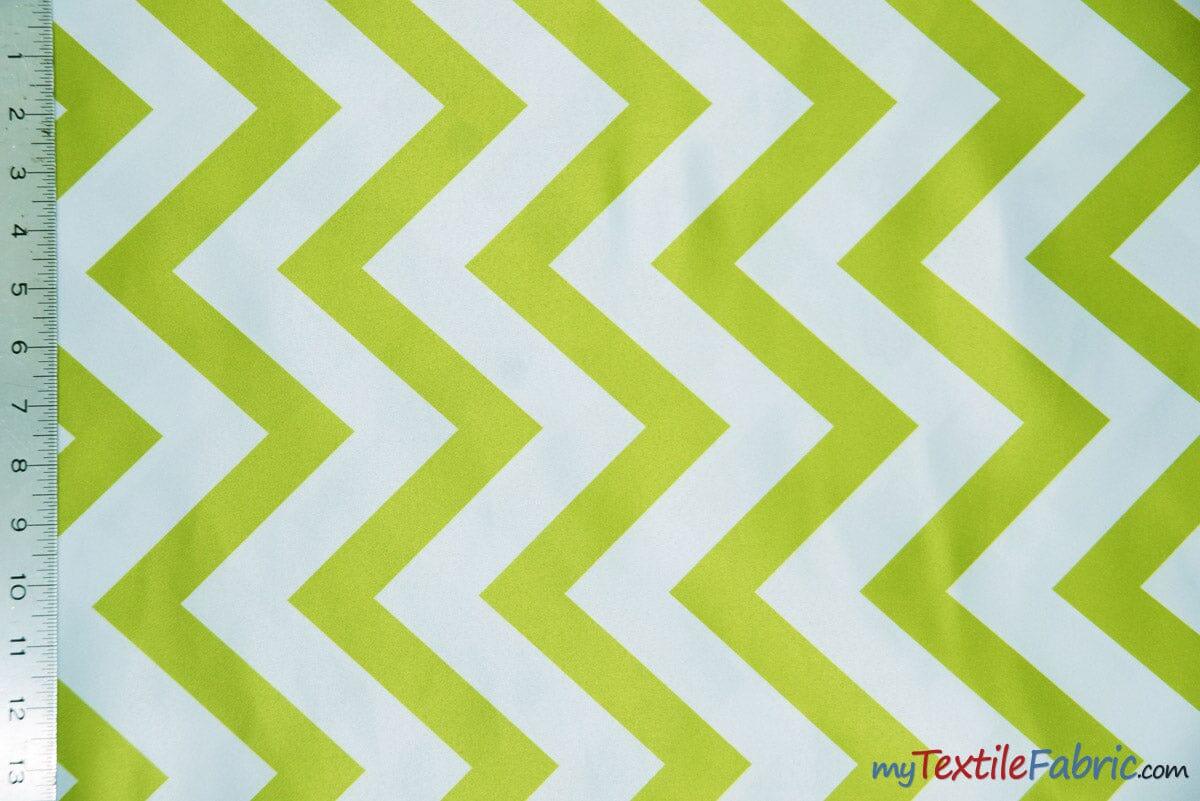Chevron Satin Fabric | Chevron L'amour Satin | Matte Satin Print | 60" Wide | Multiple Colors | Fabric mytextilefabric Yards Avocado