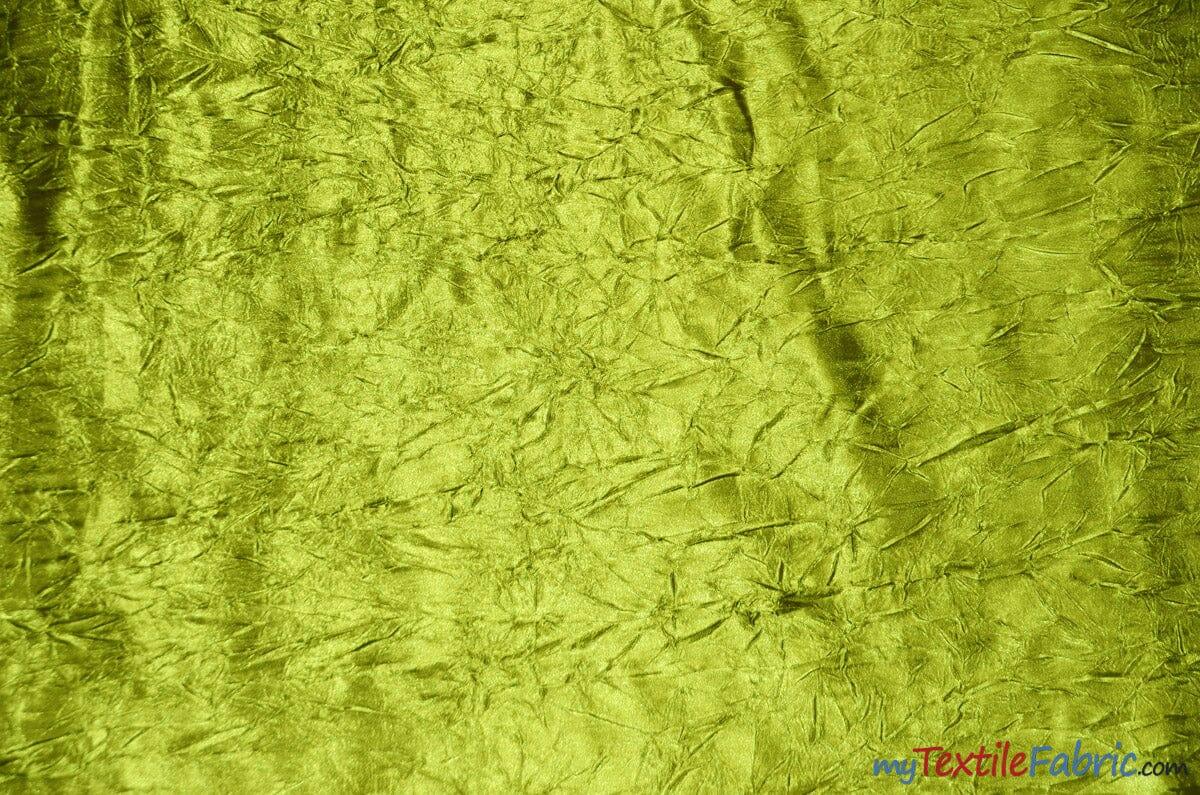 Silky Crush Satin | Crush Charmeuse Bichon Satin | 54" Wide | Continuous Yards | Multiple Colors | Fabric mytextilefabric Yards Avocado