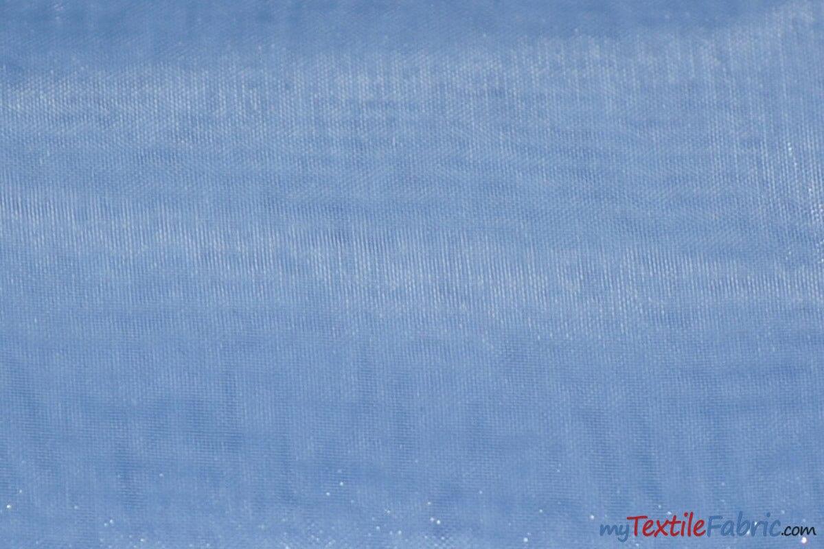 Soft and Smooth Mirror Organza Fabric | 60" Wide | Continuous Yards | Multiple Colors | Fabric mytextilefabric Yards Baby Blue