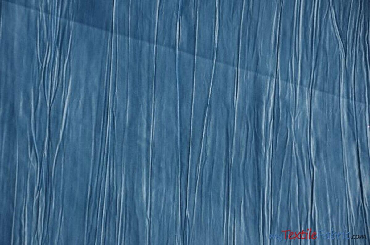 Crease Taffeta Fabric | Crush Taffeta | 52" Wide | Continuous Yards | Multiple Colors | Fabric mytextilefabric Yards Baby Blue
