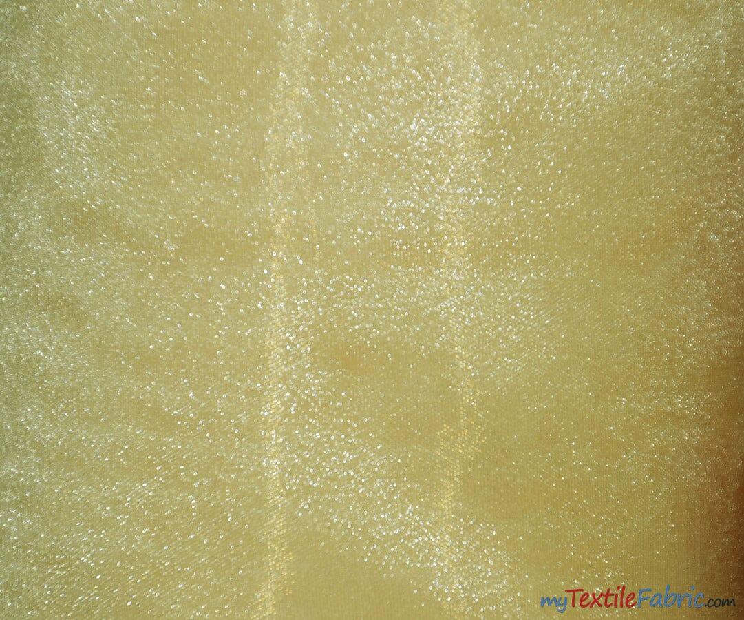Crystal Organza Fabric | Sparkle Sheer Organza | 60" Wide | Continuous Yards | Multiple Colors | Fabric mytextilefabric Yards Banana