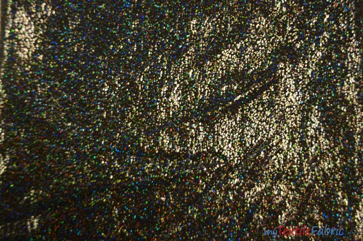 4 Way Stretch Dancewear Fabric | Pebbles Hologram Spandex | 58/60" Wide | Multiple Colors | Fabric mytextilefabric Yards Black Black