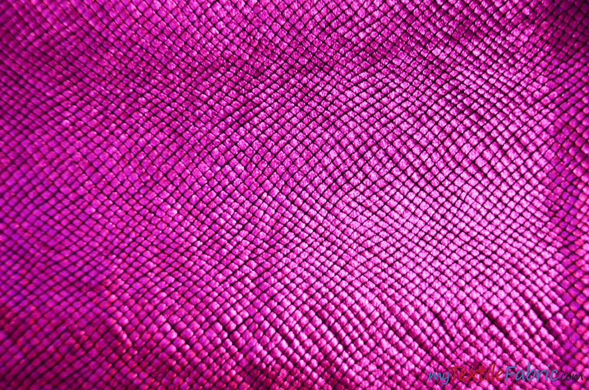 4 Way Stretch Dancewear Fabric | Metallic Snake Hologram Spandex | 58/60" Wide | Multiple Colors | Fabric mytextilefabric Yards Black Fuchsia