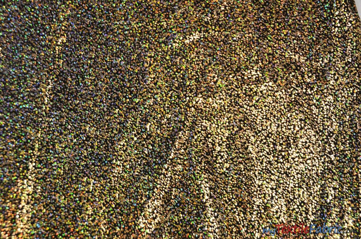 4 Way Stretch Dancewear Fabric | Pebbles Hologram Spandex | 58/60" Wide | Multiple Colors | Fabric mytextilefabric Yards Black Gold