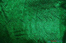 Load image into Gallery viewer, 4 Way Stretch Dancewear Fabric | Metallic Snake Hologram Spandex | 58/60&quot; Wide | Multiple Colors | Fabric mytextilefabric Yards Black Green 
