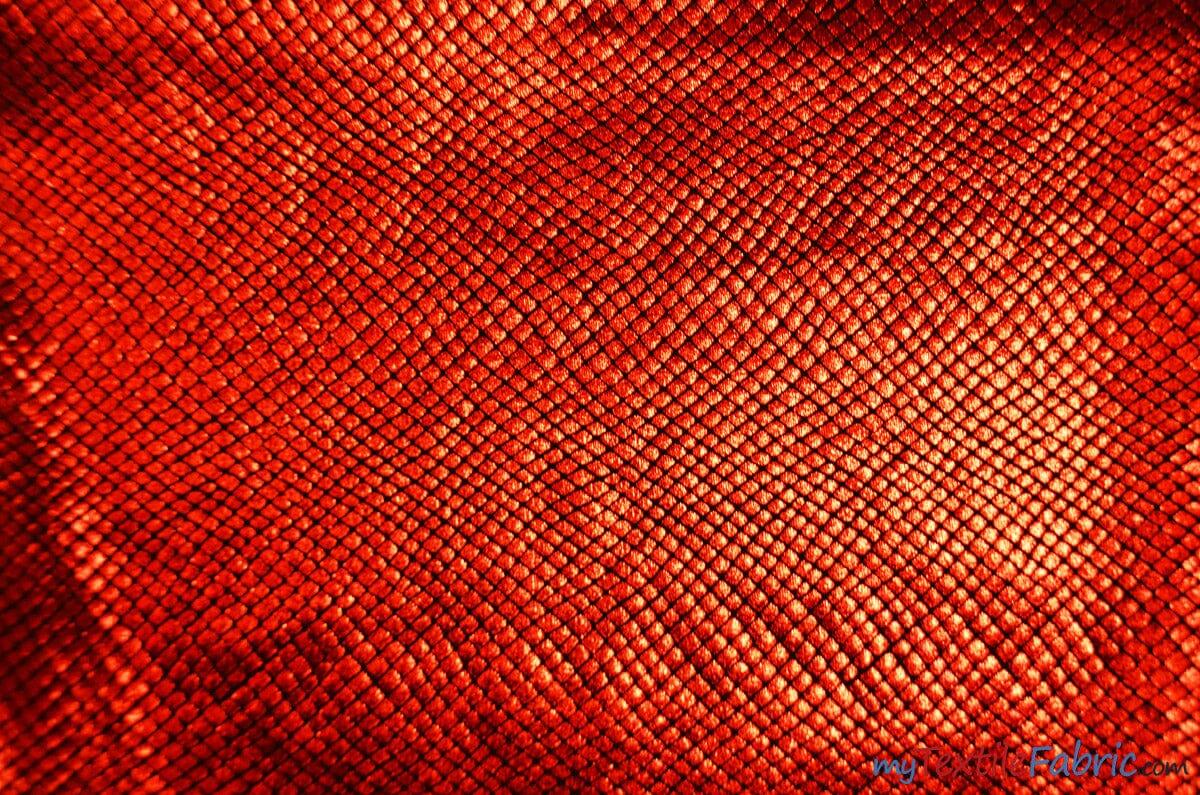 4 Way Stretch Dancewear Fabric | Metallic Snake Hologram Spandex | 58/60" Wide | Multiple Colors | Fabric mytextilefabric Yards Black Red
