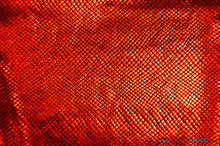 Load image into Gallery viewer, 4 Way Stretch Dancewear Fabric | Metallic Snake Hologram Spandex | 58/60&quot; Wide | Multiple Colors | Fabric mytextilefabric Yards Black Red 
