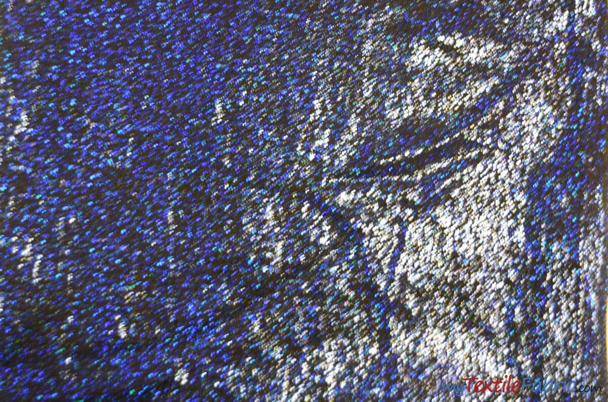 4 Way Stretch Dancewear Fabric | Pebbles Hologram Spandex | 58/60" Wide | Multiple Colors | Fabric mytextilefabric Yards Black Royal
