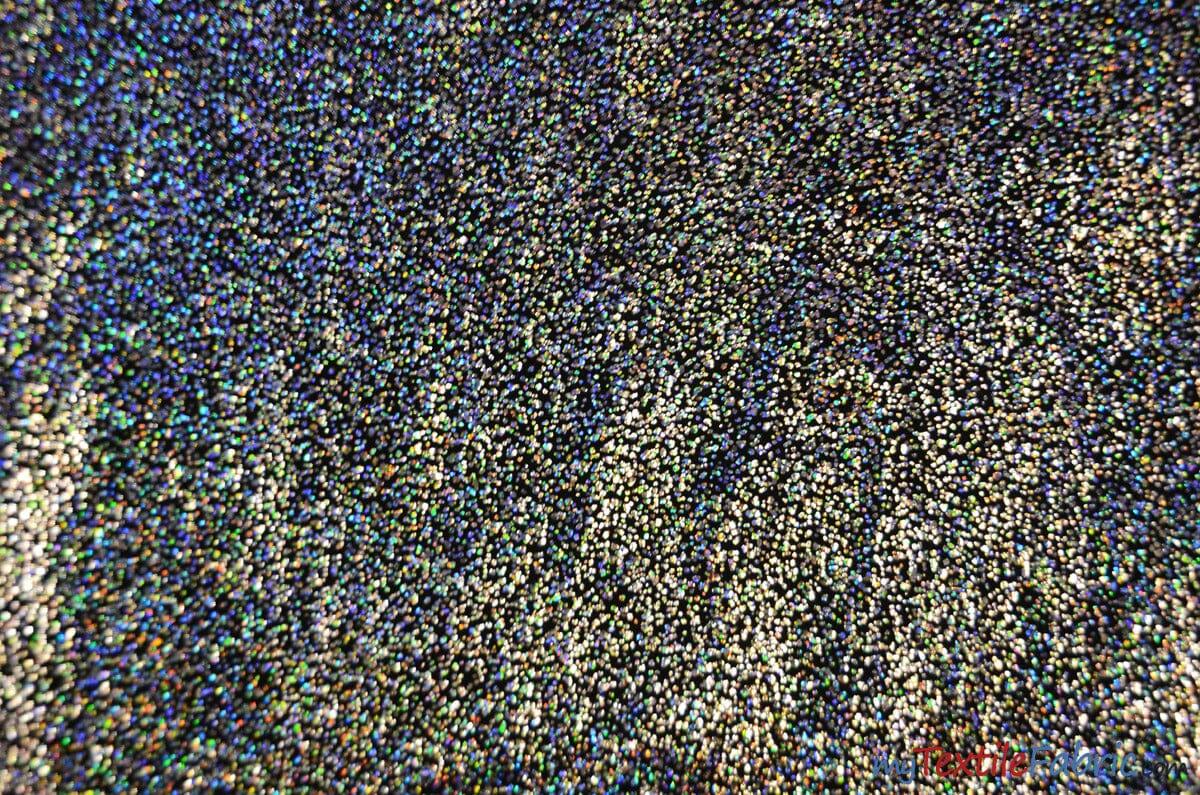 4 Way Stretch Dancewear Fabric | Pebbles Hologram Spandex | 58/60" Wide | Multiple Colors | Fabric mytextilefabric Yards Black Silver