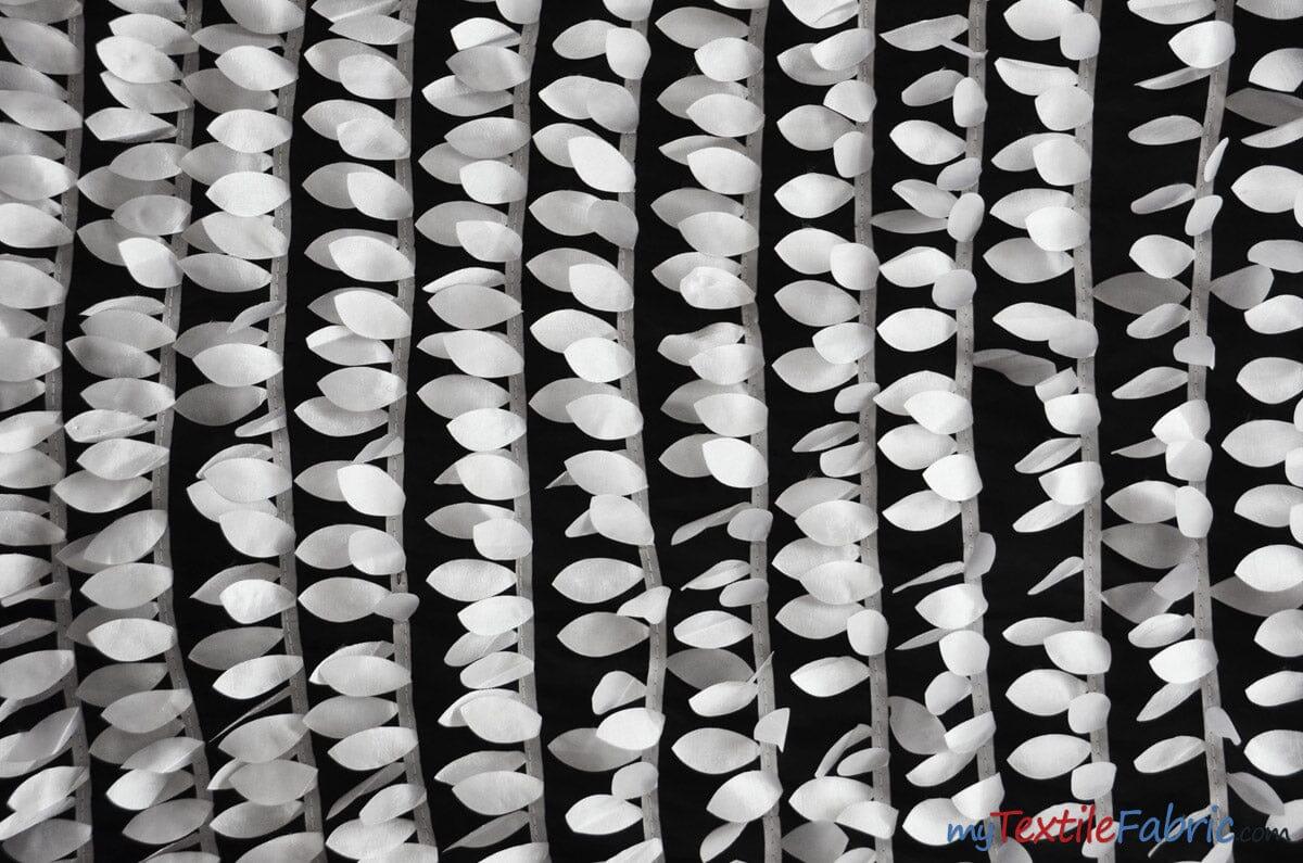 Leaf Taffeta | Hanging Leaf Taffeta | 57" Wide | Multiple Colors Available | Fabric mytextilefabric Yards Black White