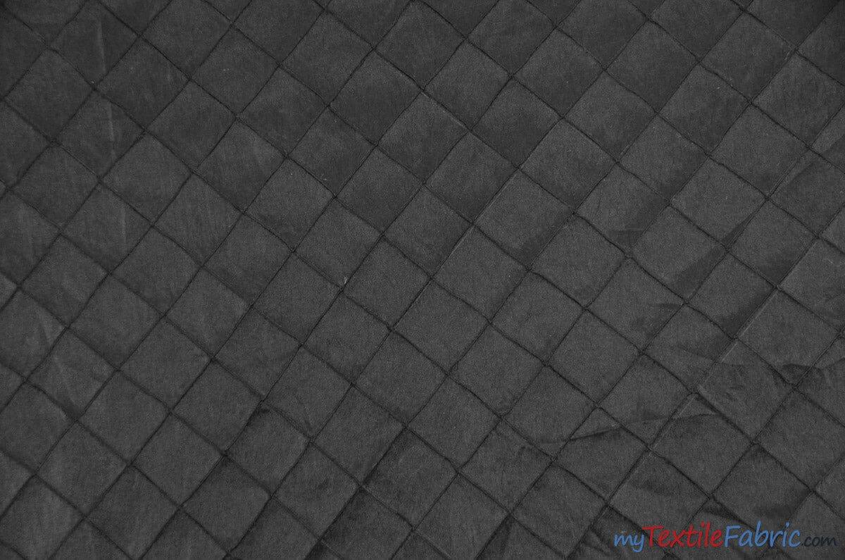 Taffeta Pintuck Fabric | 2"x2" Diamond | Diamond Taffeta Fabric | 54" Wide | Multiple Colors | Fabric mytextilefabric Yards Black