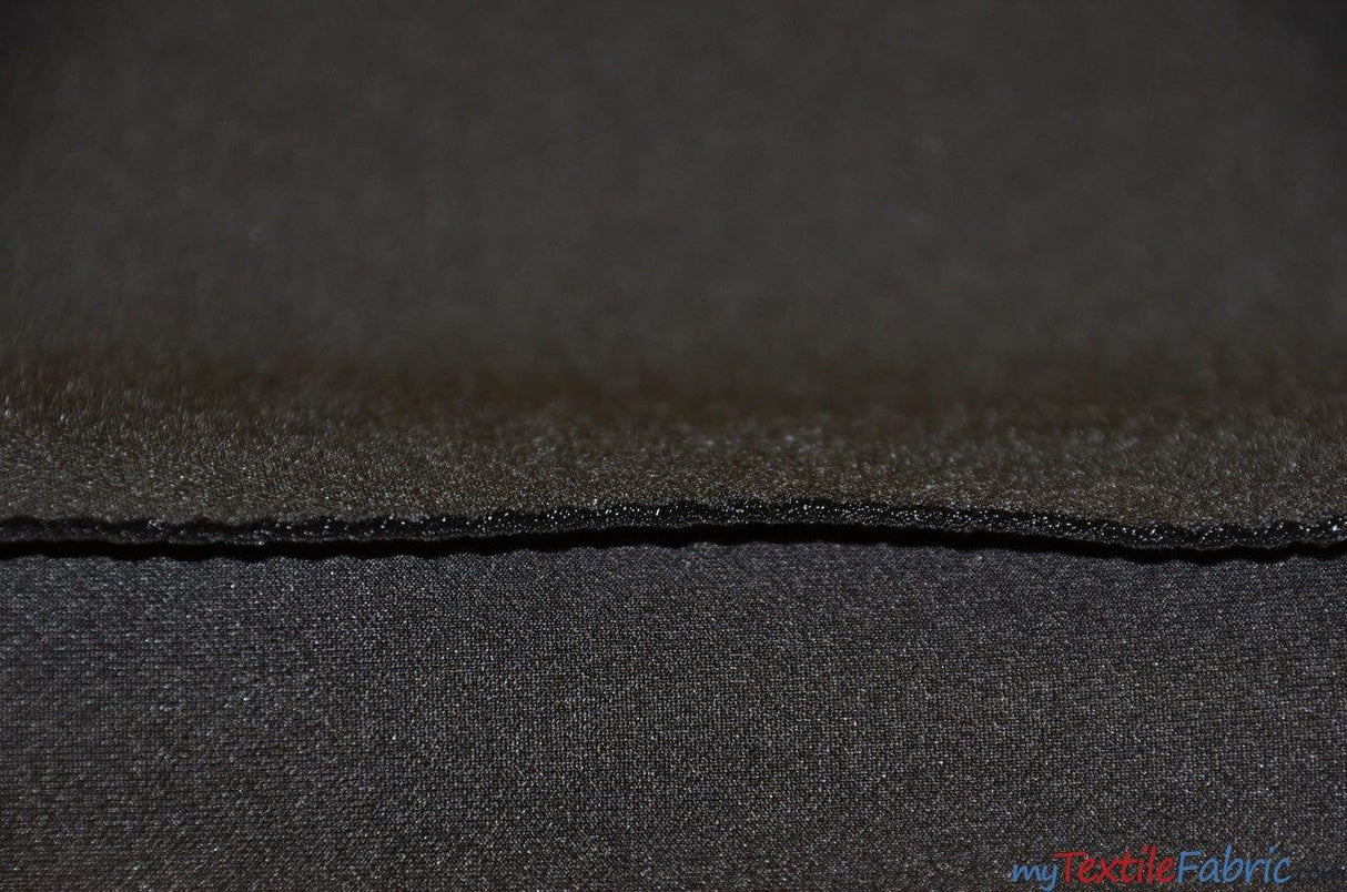 Solid Neoprene Fabric | Knit Super Techno Fabric | 60" Wide | 2mm Thickness | White Navy Black | Fabric mytextilefabric Yards Black