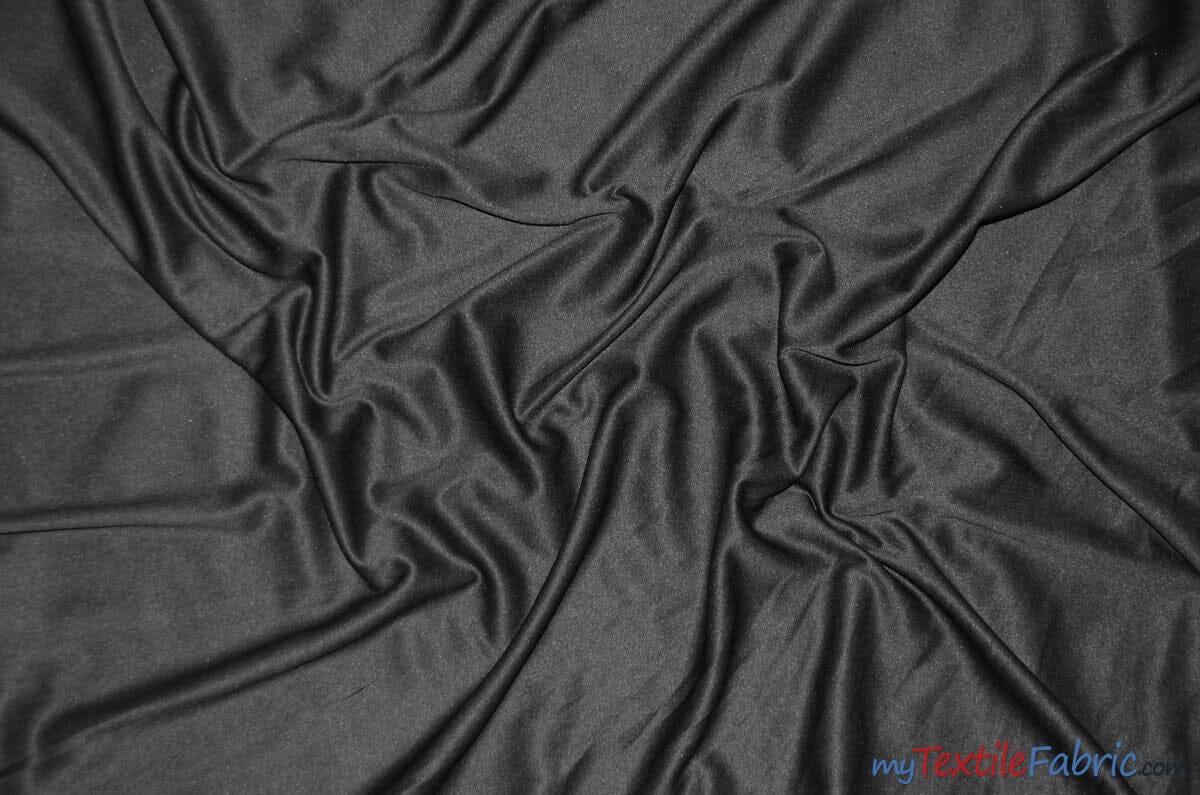 Interlock 70 Denier Polyester | Stretch Lining | Polyester Knit Lining | 60" | White Ivory Black | Fabric mytextilefabric Yards Black