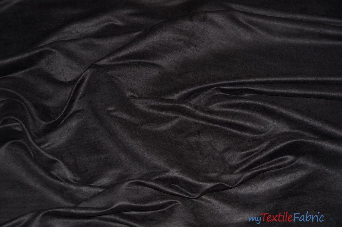 Suede Fabric | Microsuede | 40 Colors | 60" Wide | Faux Suede | Upholstery Weight, Tablecloth, Bags, Pouches, Cosplay, Costume | Wholesale Bolt | Fabric mytextilefabric Bolts Black