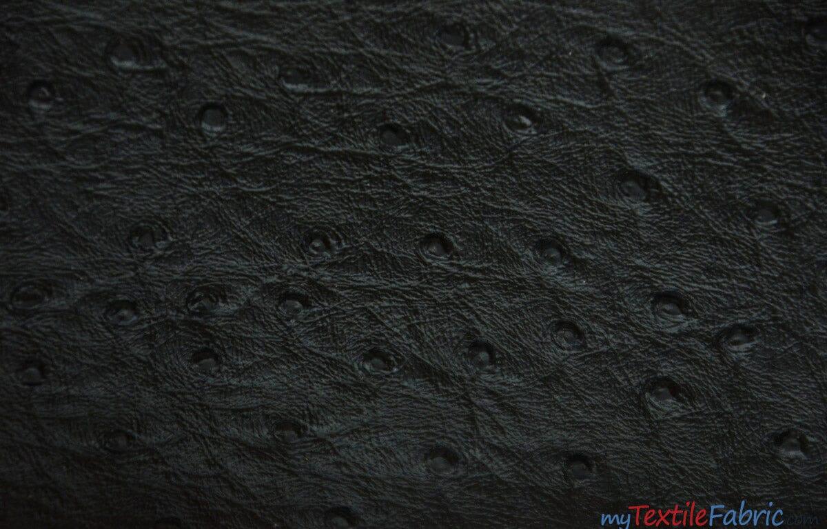 Ostrich Vinyl Fabric | Imitation Ostrich Leather | 54" Wide | Upholstery Weight Fabric | Fabric mytextilefabric Yards Black
