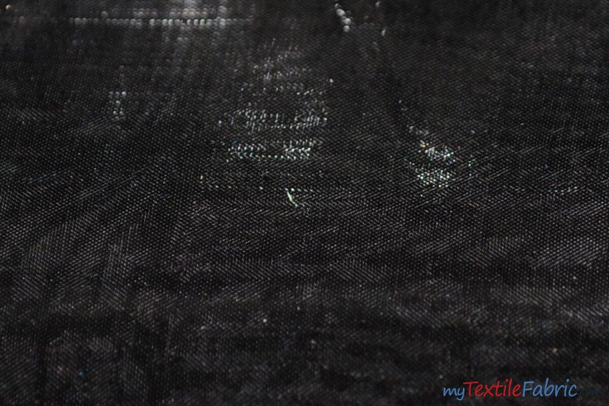 Soft and Smooth Mirror Organza Fabric | 60" Wide | Continuous Yards | Multiple Colors | Fabric mytextilefabric Yards Black