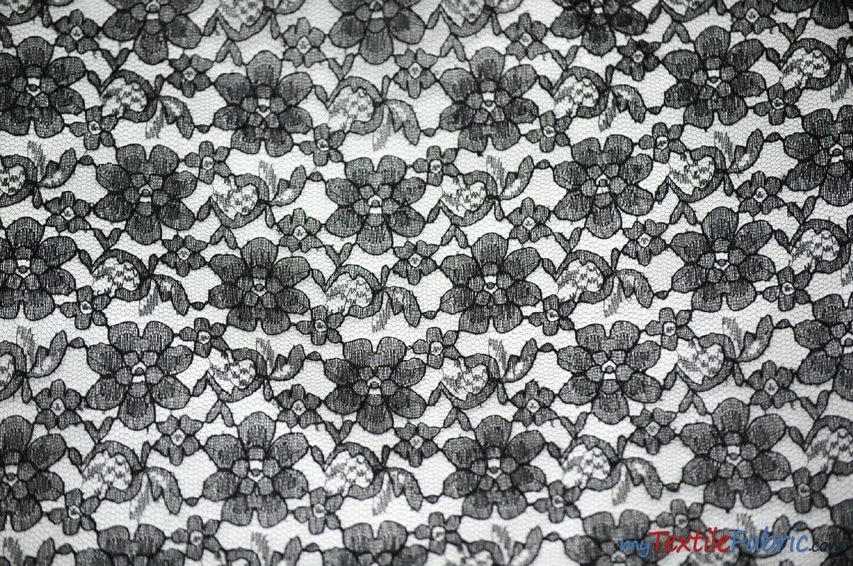Raschel Lace Fabric | 60" Wide | Vintage Lace Fabric | Bridal Lace, Decoration, Curtain, Tablecloth | Boutique Lace Fabric | Floral Lace Fabric | Fabric mytextilefabric Yards Black