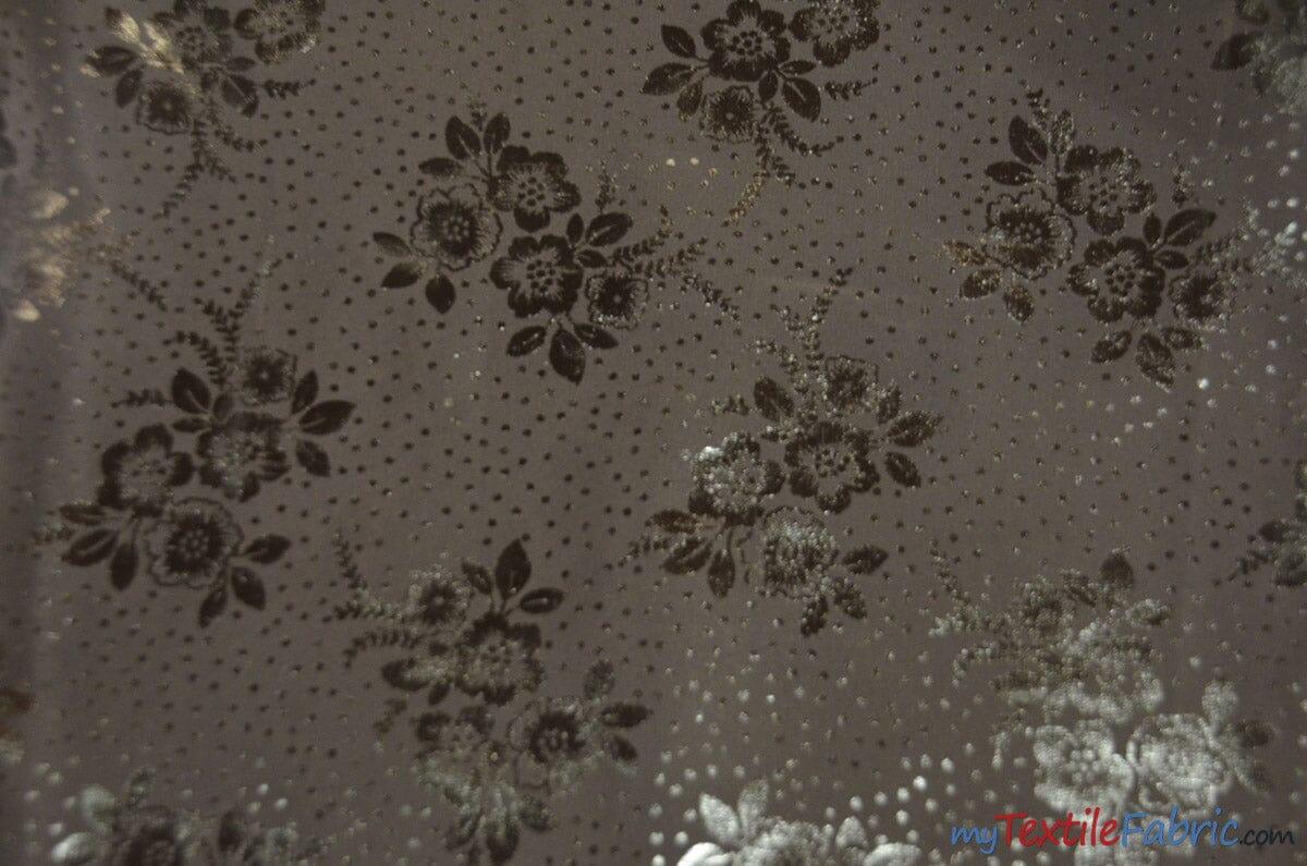 Koshibo Metallic Foil Print | Koshibo Fabric | 60" Wide | Three Colors | Fabric mytextilefabric Yards Black