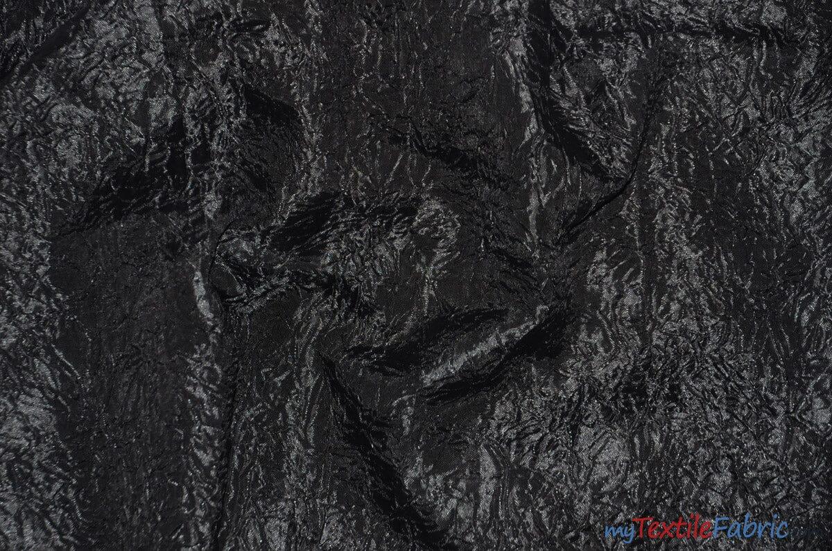 IFR Dull Crush Satin for Drapery | Extra Wide Tergalet Fabric | 108" Wide | Multiple Colors | Fabric mytextilefabric Yards Black