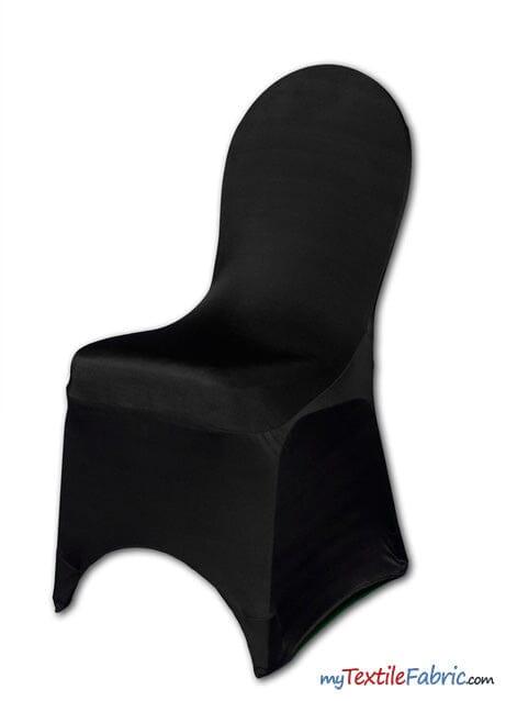 Spandex Chair Cover For Banquet Chairs | Chair Cover for Wedding, Event, Ballroom | Stretch Chair Cover | Multiple Colors | Fabric mytextilefabric By Piece Black
