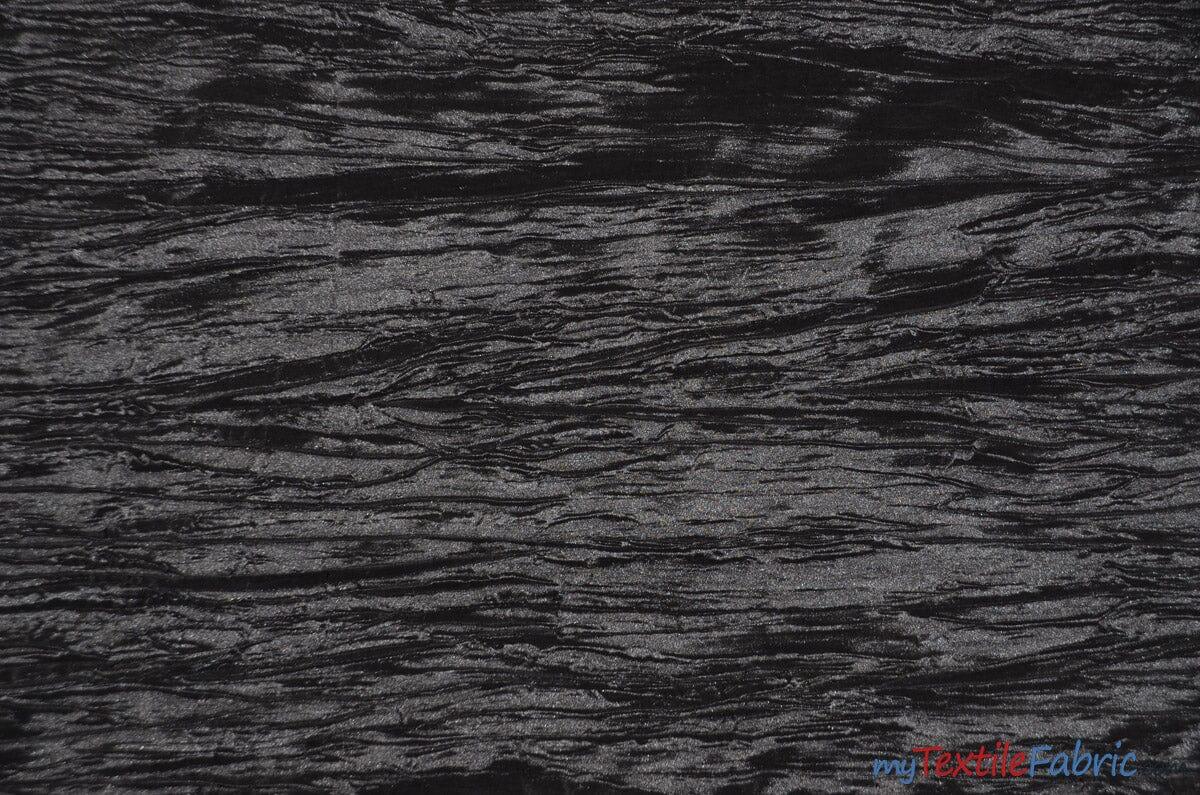 Crease Taffeta Fabric | Crush Taffeta | 52" Wide | Continuous Yards | Multiple Colors | Fabric mytextilefabric Yards Black