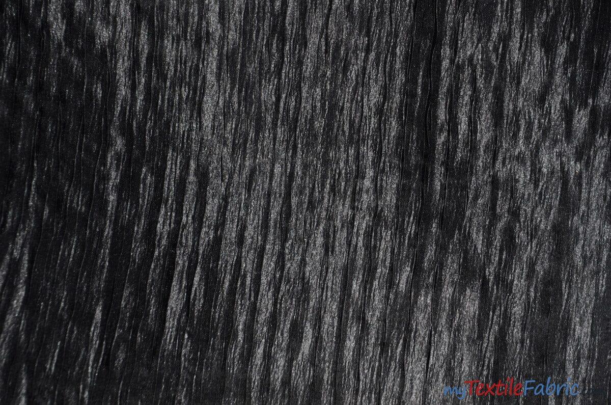 Extra Wide Italian Crush Satin | 108" Wide | Multiple Colors | Fabric mytextilefabric Yards Black