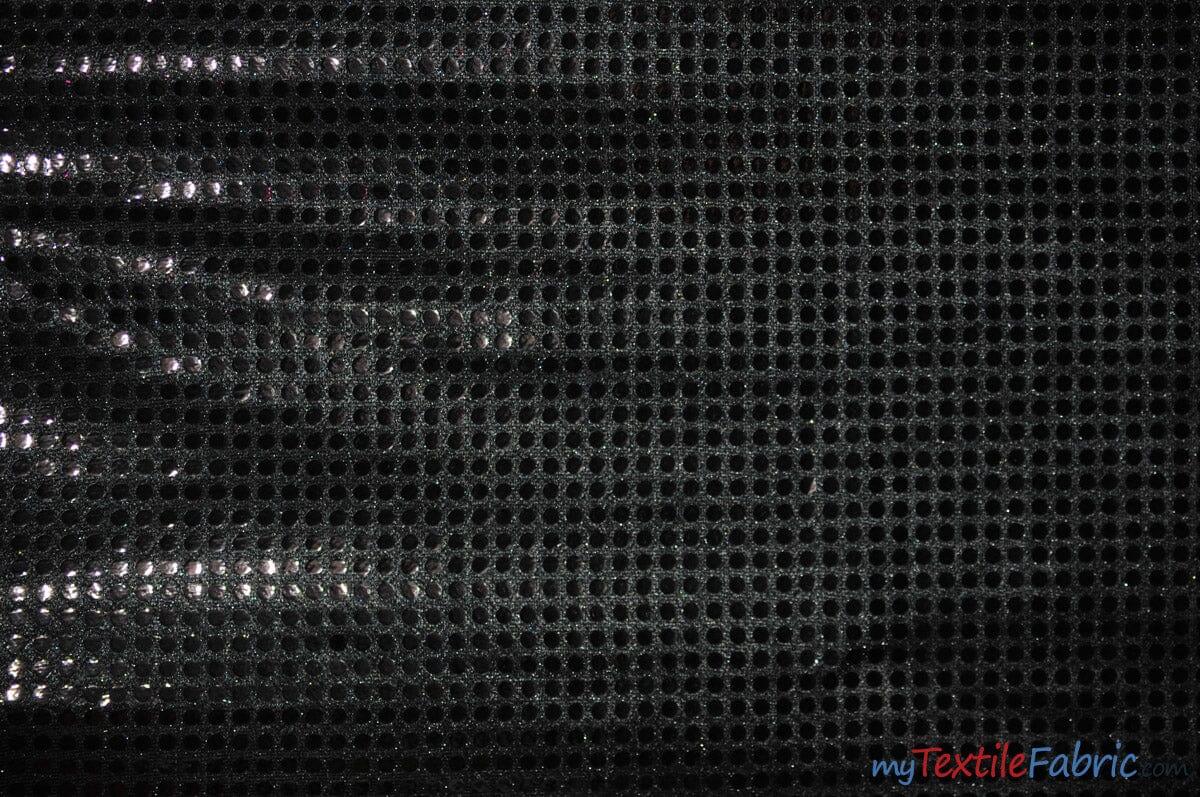 Confetti Dot Sequins Fabric | 6mm Sequins Fabric | 45" Wide | Glued 6mm Sequins Fabric | Costume Cosplay Fashion Decoration | Fabric mytextilefabric Yards Black
