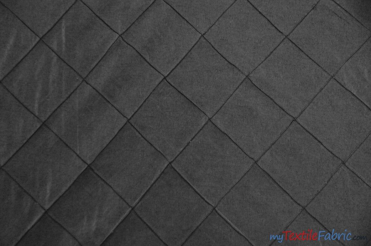 Taffeta Pintuck Fabric | 4"x4" Diamond | Diamond Taffeta Fabric | 58" Wide | Multiple Colors | Continuous Yards | Fabric mytextilefabric Yards Black