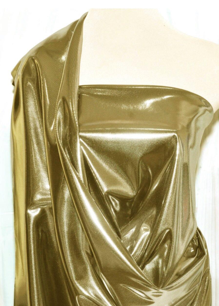 Soft Liquid Lame Stretch Fabric | 40" Cuttable | Costume, Clothing, Crafts, Decor, Scarfs | Multiple Colors | Fabric mytextilefabric Yards Black Gold