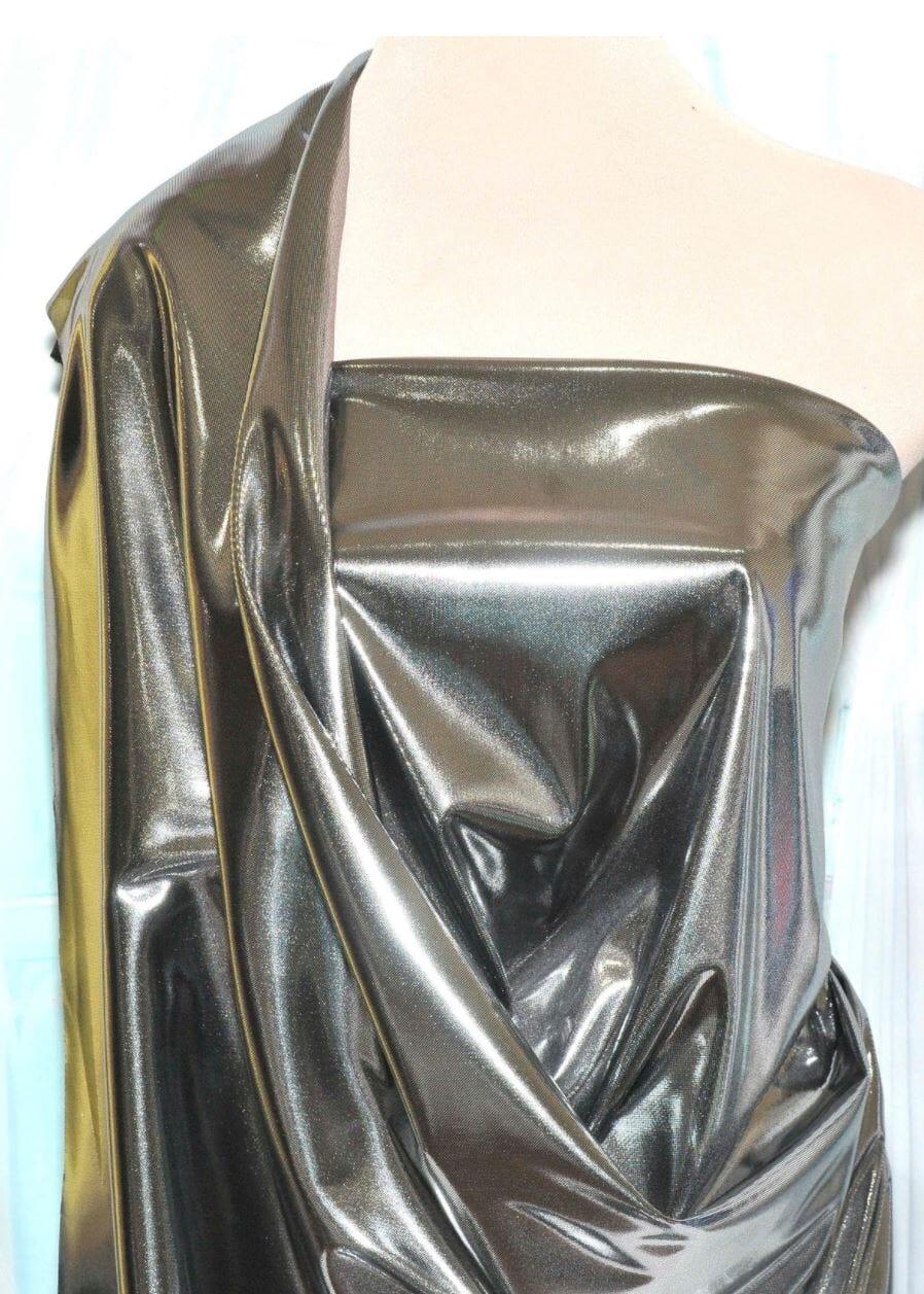 Soft Liquid Lame Stretch Fabric | 40" Cuttable | Costume, Clothing, Crafts, Decor, Scarfs | Multiple Colors | Fabric mytextilefabric Yards Black Silver