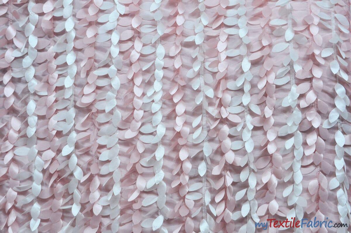 Leaf Taffeta | Hanging Leaf Taffeta | 57" Wide | Multiple Colors Available | Fabric mytextilefabric Yards Blush Ivory
